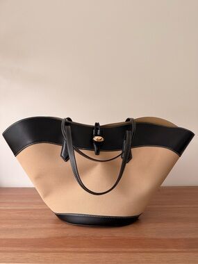 H&M Classic Two-Tone Tote Bag in Beige and Black